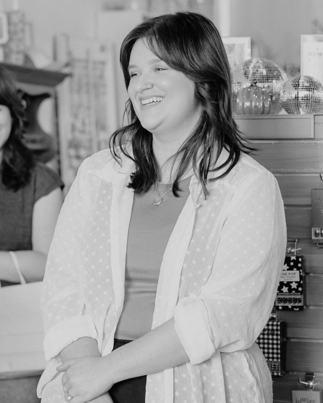 Black-and-white portrait of Alyssa Bardol, founder of FULLBURN